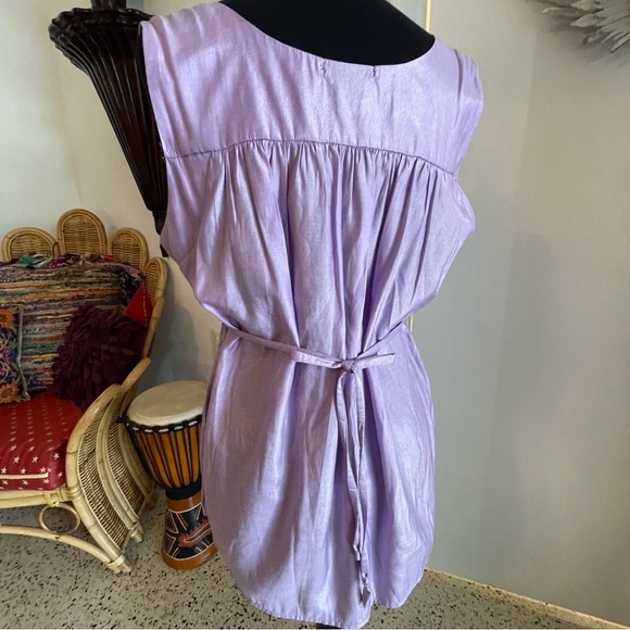 Sam & Max Designer Sleeveless Embellished Woven Top! Lilac! Great condition  XL - Picture 8 of 10